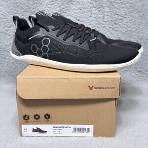Vivobarefoot Primus Lite Knit Mens Size 12 Running Shoes Obsidian Black